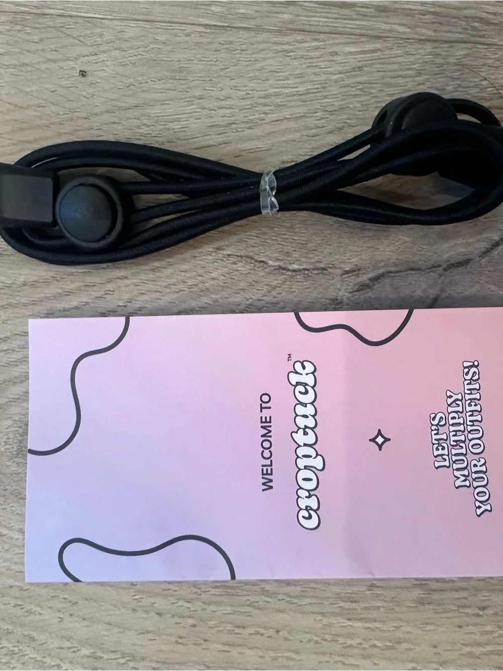Cropptuck Black Drawstring Cord with Toggle